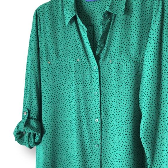 🟣 Apt. 9 Polka Dot Button Down Blouse - Picture 4 of 8